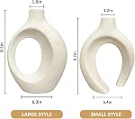 Vases en céramique blanche -Let de 2,Vase moderne pour décoration maison, Vases Boho pour décoration minimaliste nordique, salle à manger de mariage Salon Entrée Table...