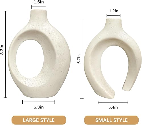 Miniatura 6 de Jarrón de Navidad - Juego de 3 para decoración interior del hogar, decoración de Navidad, jarrones blancos flocados, decoraciones de Navidad para