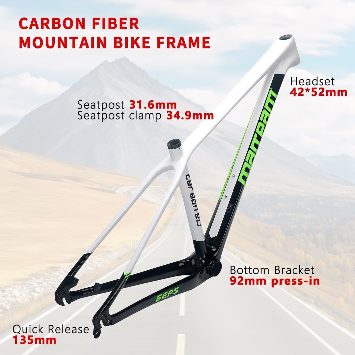 27.5er 29er Carbon Fiber Mountain Bike Frame 15/17/19" Disc Brake Bikes Frame Quick Release Frames 135mm QR Routing Internal