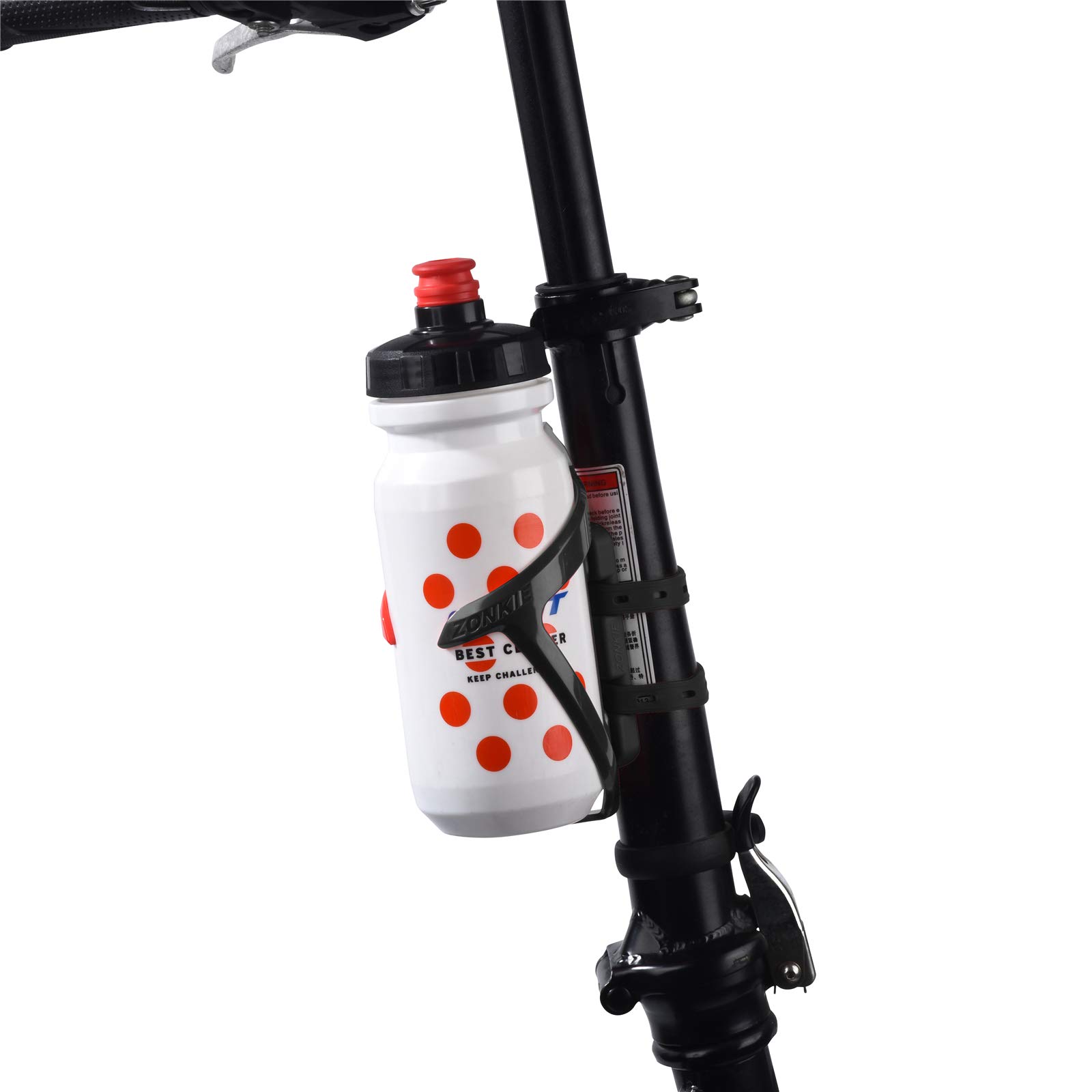 Porte-Bouteille de vélo en Plastique avec Base de Montage pour Cage (Noir)