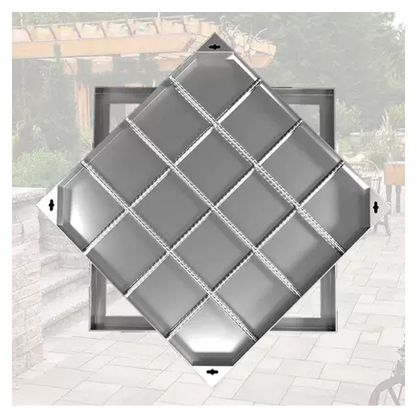 GJMSSMY Stainless Steel Manhole Cover Invisible, Embedded Manhole Cover and Frame, Square, Garden Yard Septic Tank, for Patios Garden School Courtyards