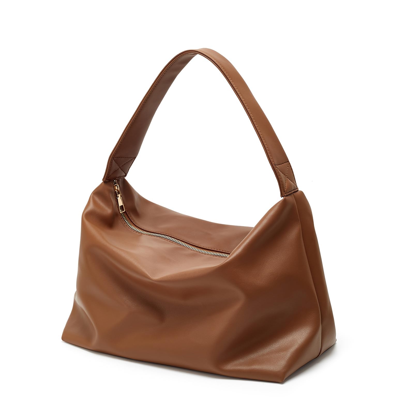 Hobo Bags for Women ultra soft Slouchy Bag PU Leather Shoulder Handbag with Zipper
