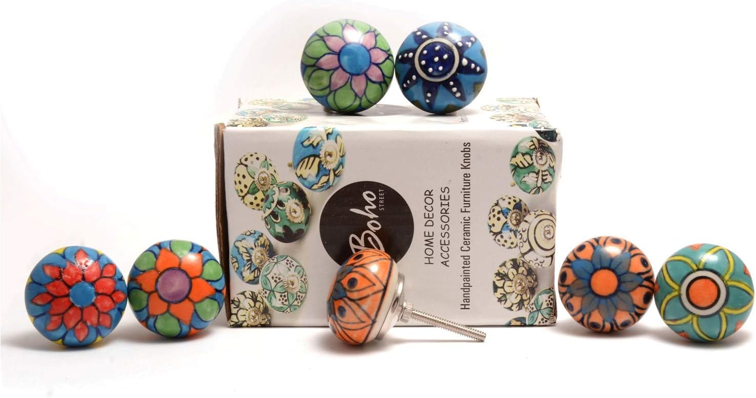 The Boho Street Ceramic Door Handles - Various Ceramic Buttons, Mixed Designs, Cabinet knobs, Drawer Handles 20 Multicolor - Image 4