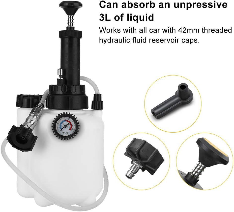 Bleeding Fluid Kit,3L Brake Clutch Fluid Bleeder Tool Kit,Pneumatic Brake Bleeding Tool Bleeding System