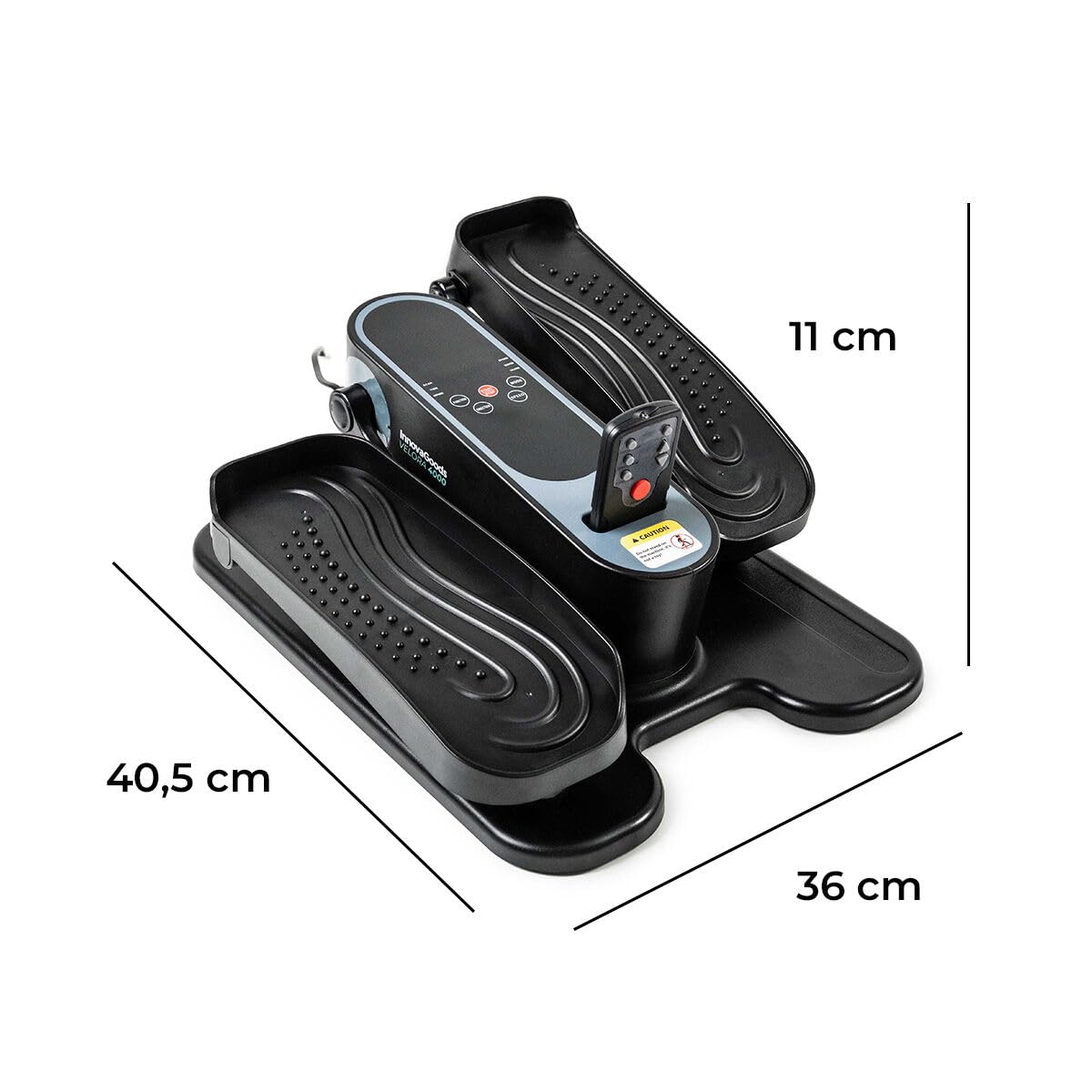 InnovaGoods Mini elliptique avec télécommande, pédales statiques pour Personnes âgées, pédaleur électrique 5 Vitesses, 3 programmes automatiques, Compteur numérique LCD, Moteur Silencieux