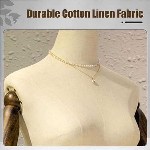 Miniatura 3 de Forma de vestido femenino con soporte de trípode de madera, altura ajustable de 47.2 a 82.6 pulgadas, maniquí de costura para vestido, exhibición de