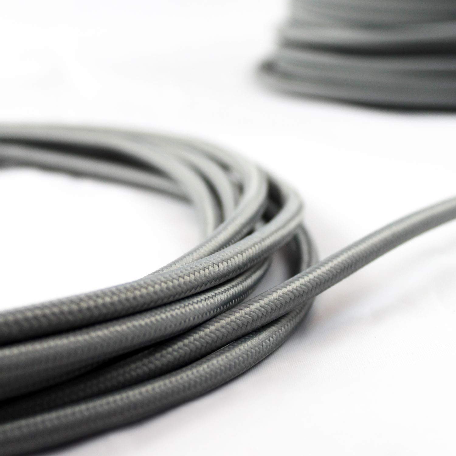 smartect Braided Cable, Dark Grey, 2 Metres 2 Core Electrical Cable (2 x 0.75mm²) Vintage Fabric Electrical Wire for your DIY project - Image 2