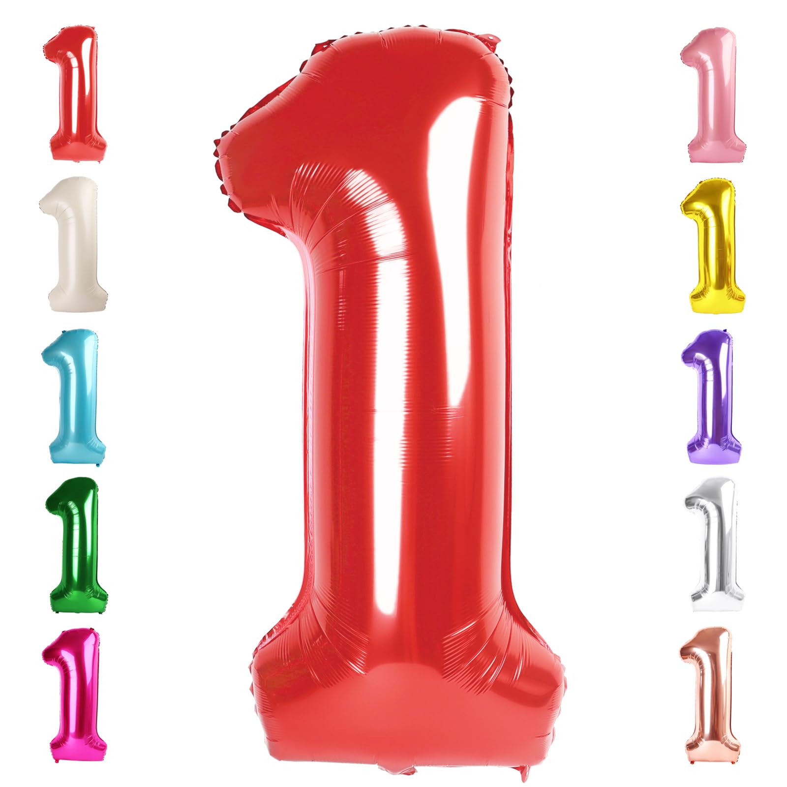 Luftballon Zahl 40 Zoll Rot 1 Luftballons Ein Geburtstag Dekorationen Baby Mädchen Junge 1. 11 Geburtstag Mylar Folienballons Zahlen