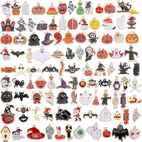 SANNIX 110Pcs Enamel Charms DIY Jewelry Making Charms Pendants for Bracelet Necklace Earring Craft Supplies