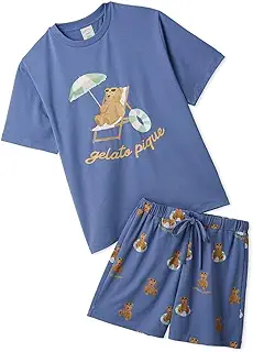 gelato pique(ジェラート ピケ) 【ONLINE限定】【接触冷感】サマーベア柄ワンポイントTシャツ&ショートパンツセットPWCT262356レディース
