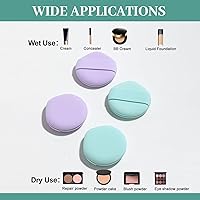 Vista 2 de BS-MALL - Esponja de base para líquido, crema y polvo, esponjas de maquillaje multicolor, paquete de 4 unidades (morado y azul)