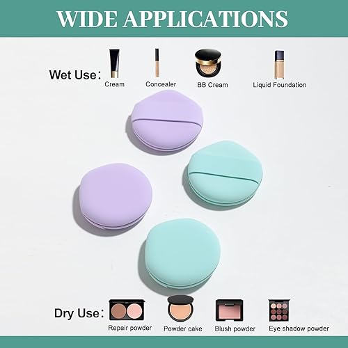 Miniatura 8 de Esponja de base BS-MALL para líquidos, crema y polvo, esponjas de maquillaje multicolor paquete de 4