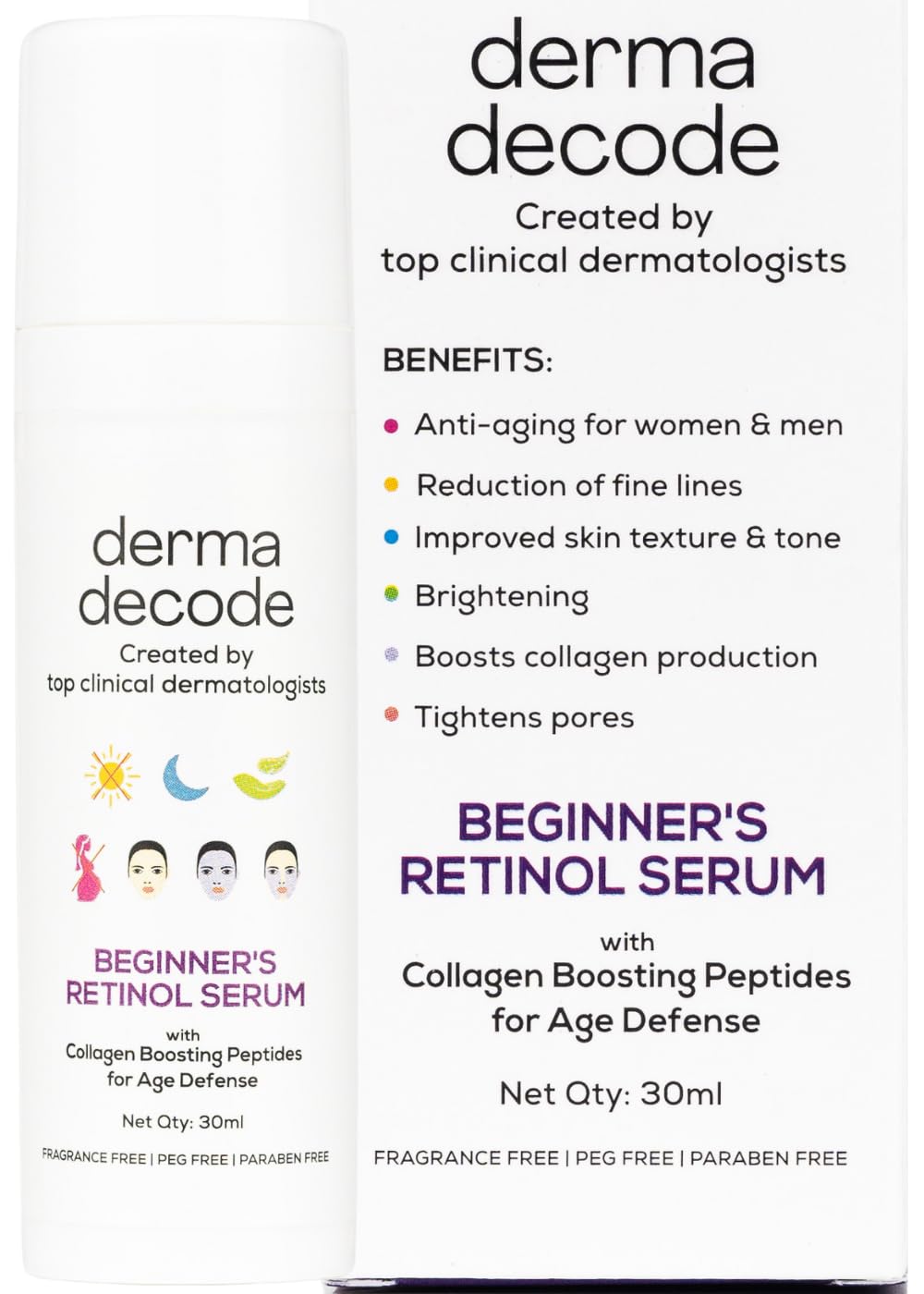 Derma Decode Retinol Serum For Face, AntiAging Face Serum for