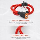 Konio Heavy Duty Cable Lock Anti-Theft Safety Lock with 2 Keys for Helmet, Cycle, Luggage & Bicycle (Pack-1)(Red). gallery image