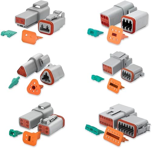 Miniatura 10 de Kit de conectores de la serie DT 448 piezas conector gris 1 juego tamaño 16 contactos sólidos 14-18 AWG conector de cable eléctrico impermeable con