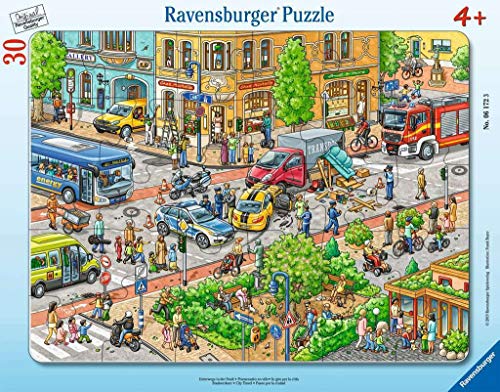 Preisvergleich Produktbild Ravensburger Kinderpuzzle 06172 - Unterwegs in der Stadt - Rahmenpuzzle