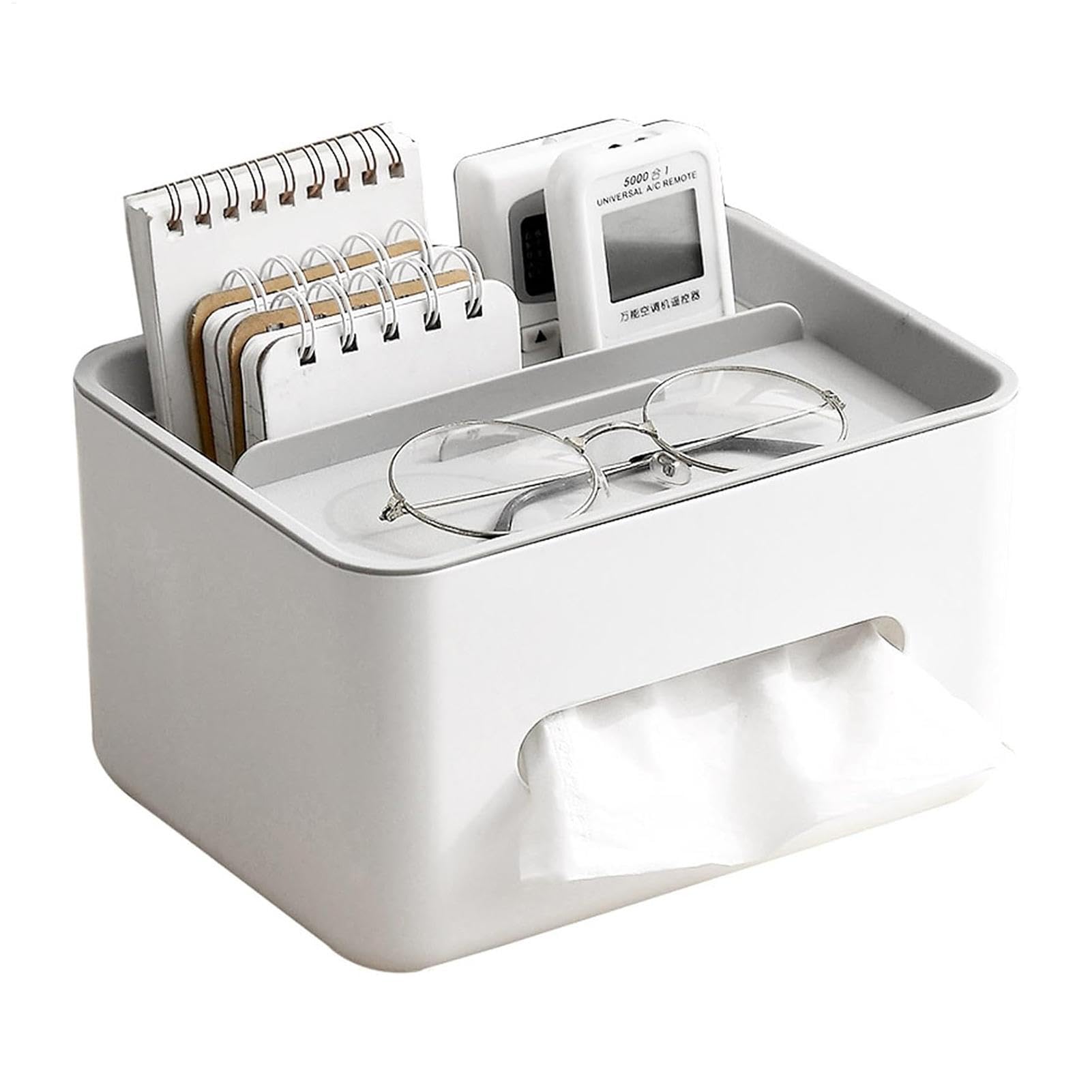Caja de almacenamiento de tejidos, soporte para cajas de tela, caja organizadora rectangular, maletín de tela con soporte para teléfono móvil, dispensador de servilletas, organización del hogar para