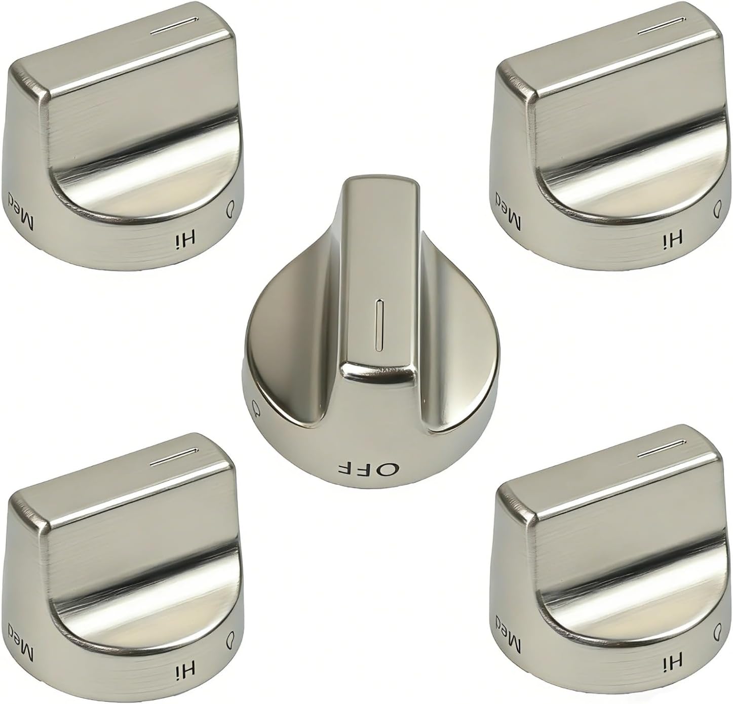 Upgraded 5Pcs W10850015 W11239985 Stove Knobs Replacement for Whirlpool Gas Stove Range Knobs AP6333411 4845290 for WFG525S0JZ0 WFG525S0HZ0 WFG550S0HZ0 Cooktop Oven Gas Burner Electric Control Knobs