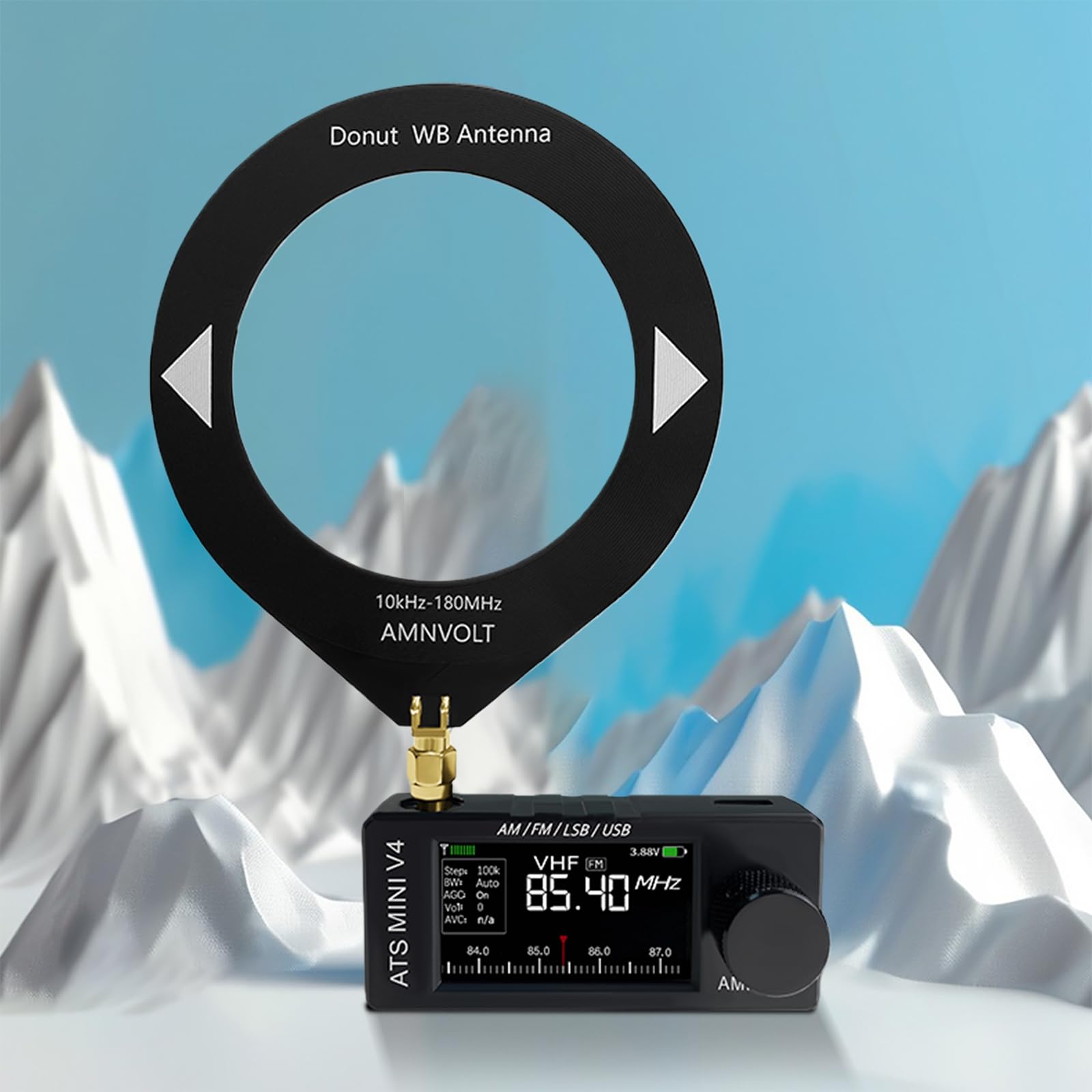 AMNVOLT V4 ATS MINI Radio Schermo IPS DSP Si4732 AM FM Stereo Portatile Metallo (Stile B)