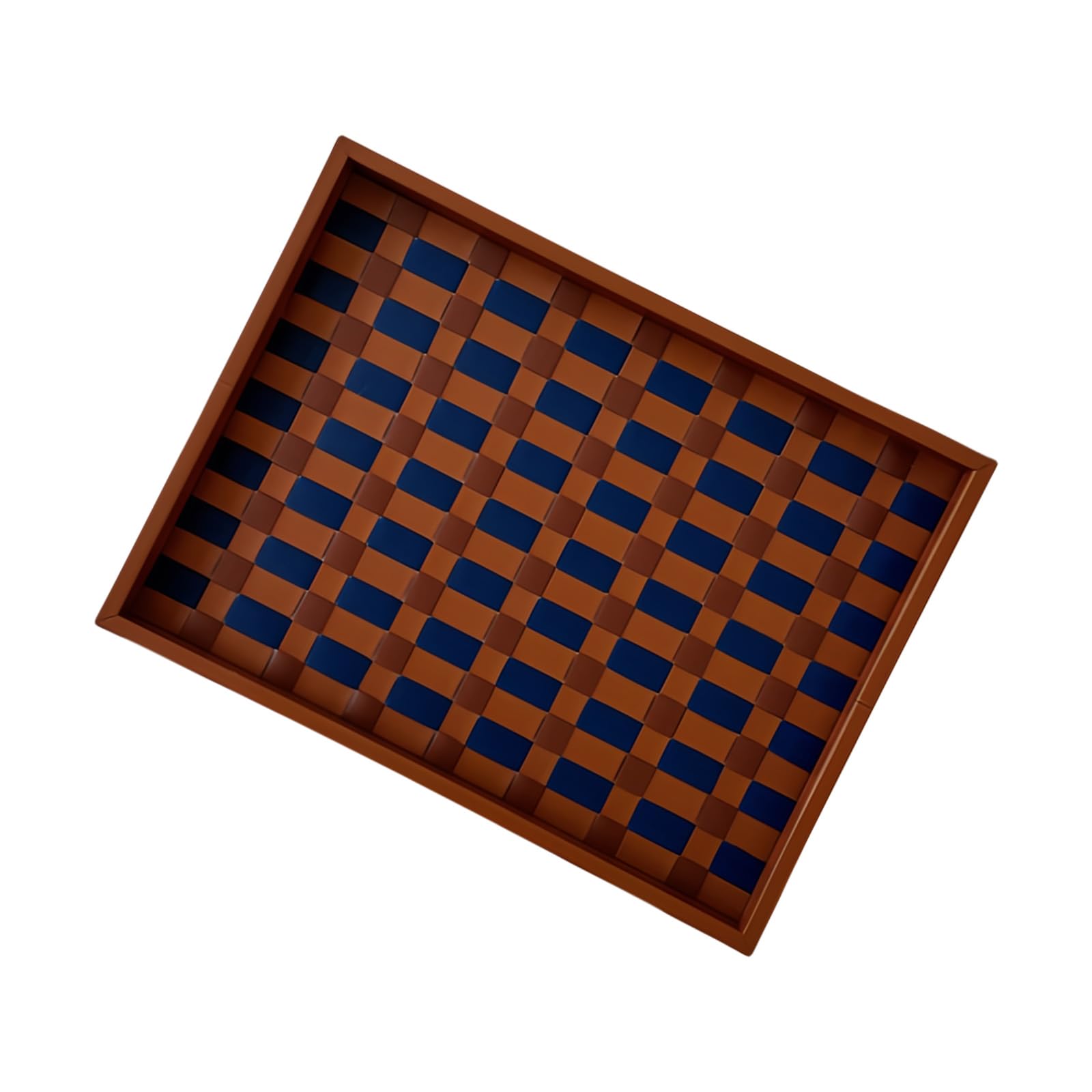 Plateau de table en cuir bleu pour ranger vos objets et sublimer votre salle à manger