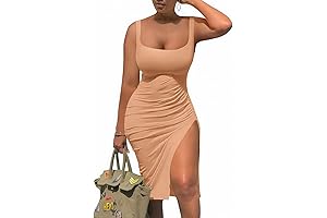 Women's Ribbed Ruffle Dress