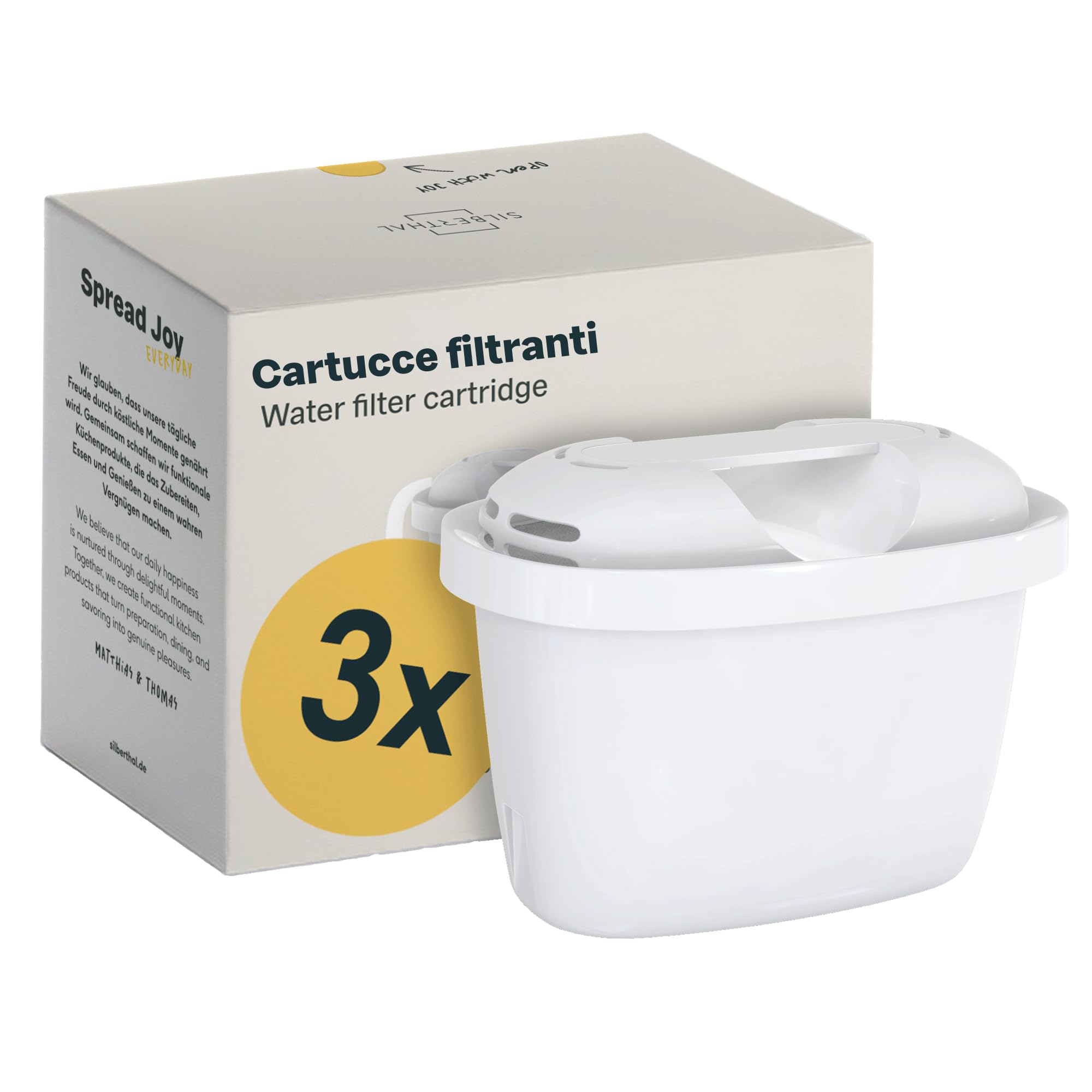 SILBERTHAL Cartucce filtro acqua 3 pz - Compatibile con Brita Maxtra - Riduce il calcare, il cloro e le impurità - Cartucce filtranti sostitutive