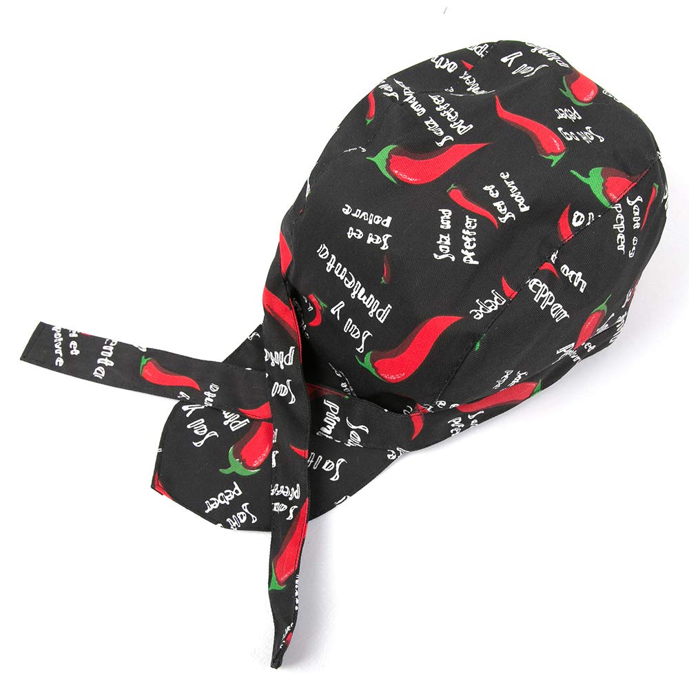 Tophomer Red Chef Waiter Cotton Cap Catering Skull Cap Restaurant Kitchen Workshop Cooling Reusable Adjustable Food Service Hair Control Hat Protective Snoods