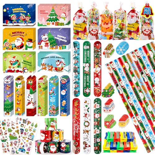ShyLizard 192 PCS Christmas Party Favor for Kids, 24Pack Stationery