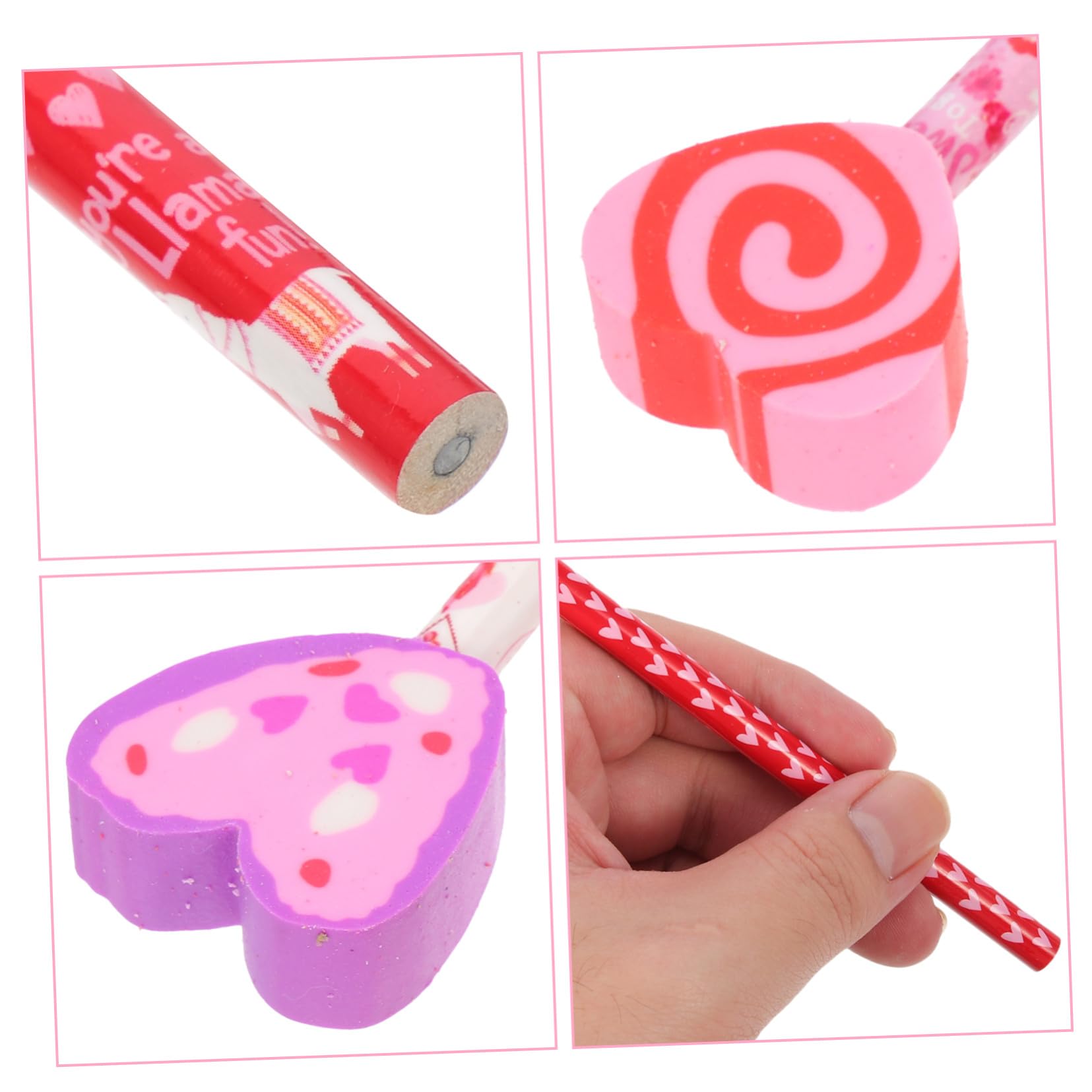 Angoily 60 Pièces Crayons Hb Bois pour Garçon Fille avec Motifs Saint Valentin Crayons Portables et Pratiques pour Dessin et Scolaire