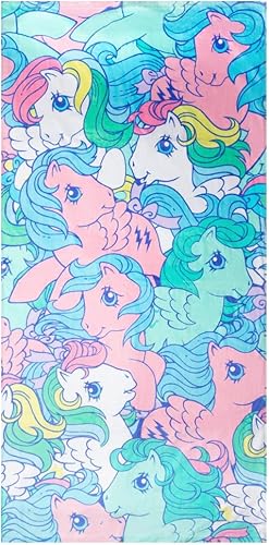 Franco My Little Pony Retro - Toalla de baño de algodón súper suave 60 x 30 pulgadas producto oficial de My Little Pony coleccionables
