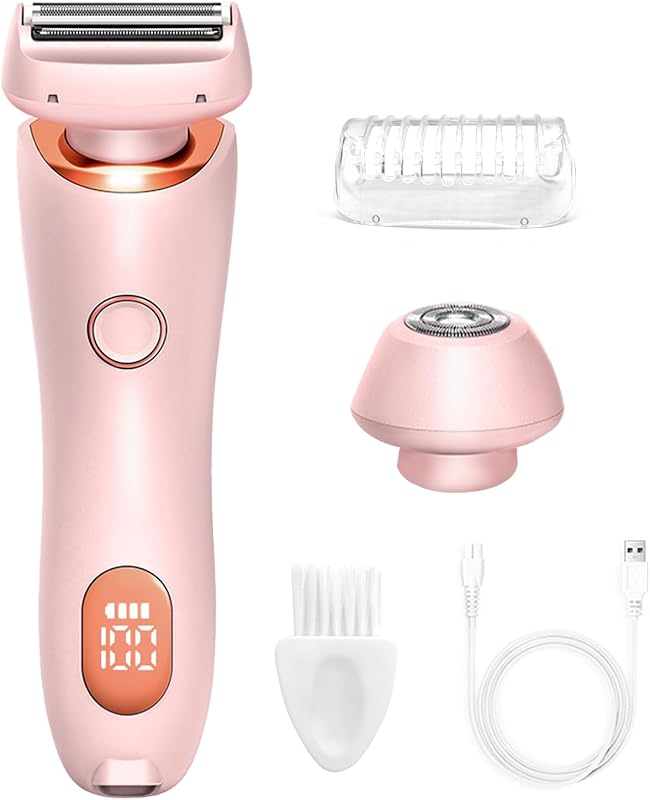 Barbeador elétrico feminino WEERSHUN recarregável rosa, modelo ZYHLY01