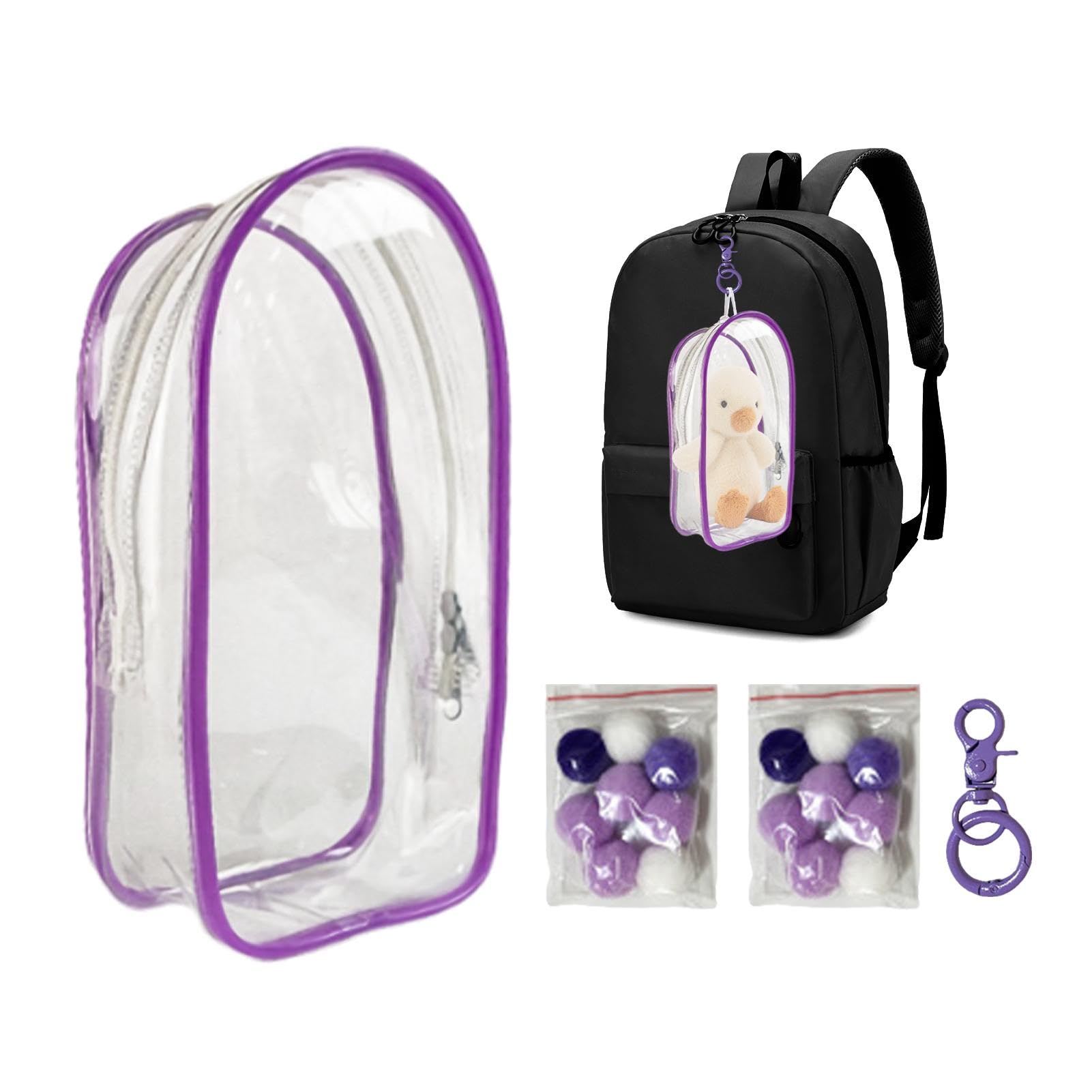 Obesntln Obesntln Estuche de Transporte para muñecas, Estuche Transparente para Llavero, Bolsa de Llavero de muñeca pequeña para exhibición de Figuras, Paquete de muñecas de algodón Impermeable, Vitrina de