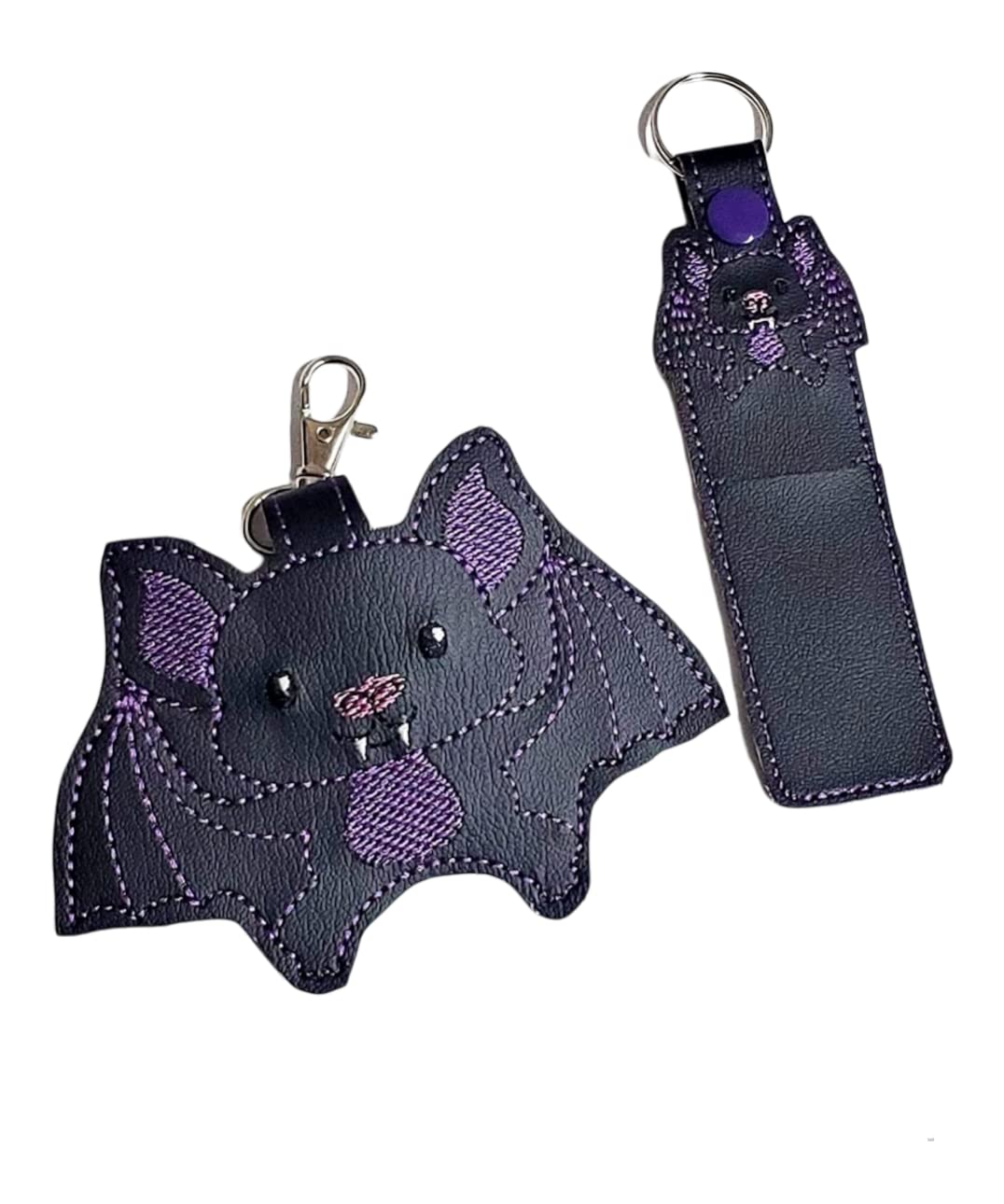 Bat Hand Sanitizer and/or Lip Balm Holder Key chain Halloween