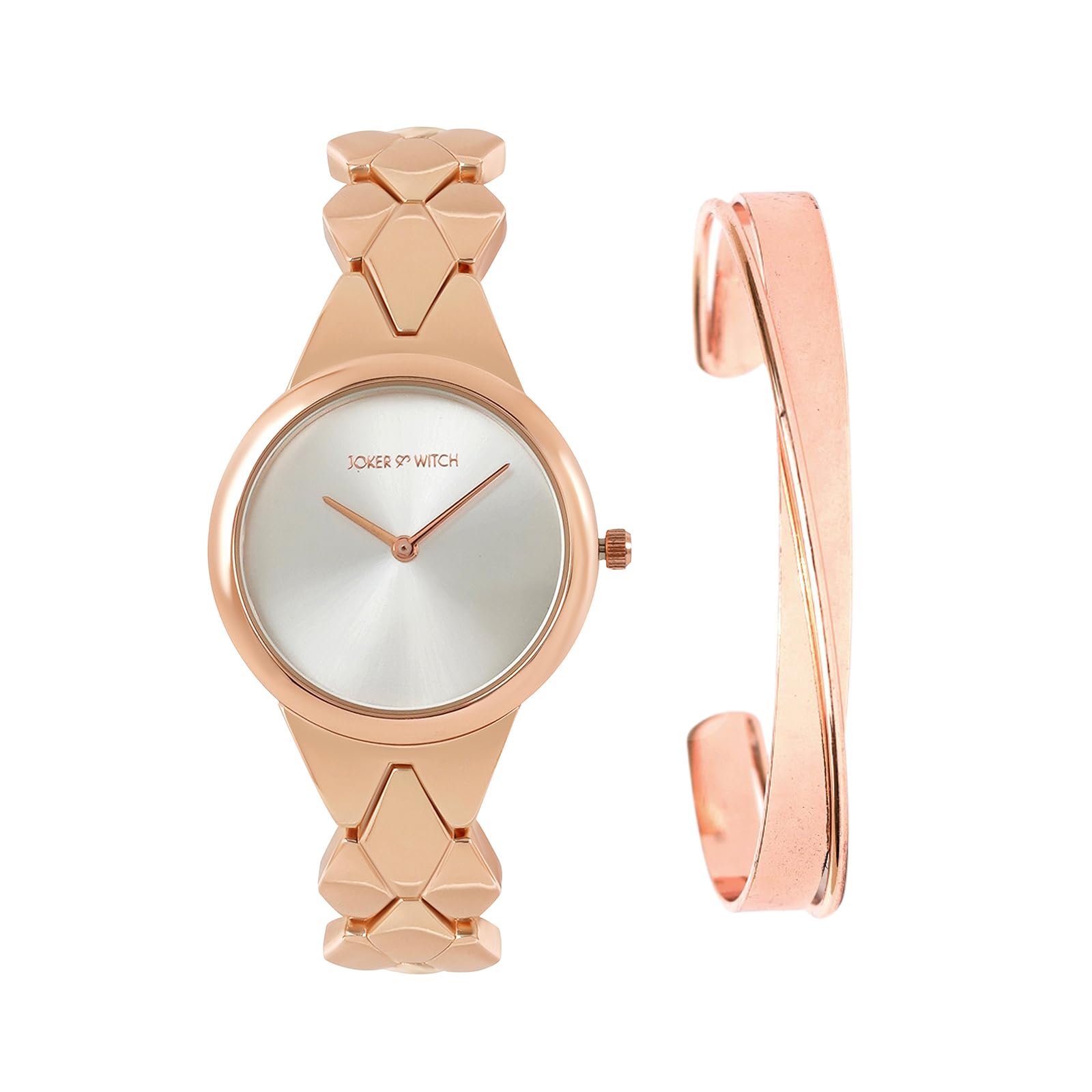 Joker & Witch Stainless Steel Women Starling Rosegold Analog Watch Bracelet Stack, Silver Dial, Rose Gold Band (B0C7L9HVJ3) Amazon Price History, Amazon Price Tracker