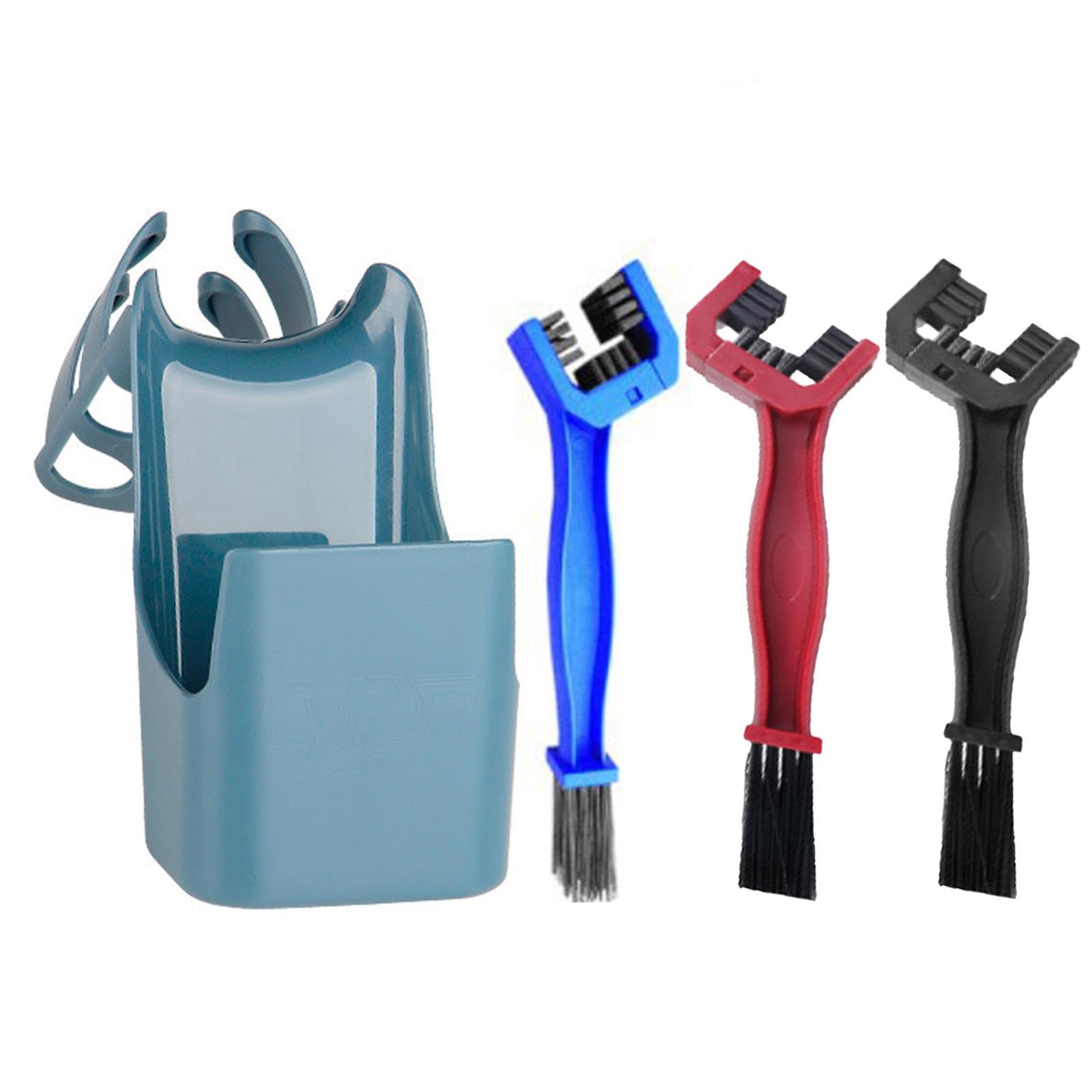 Geteawily Boîte À Nettoyage Chaîne Moto - Kit Complet Brosse Chaîne Moto Anti-Éclaboussures Avec Outil De Stockage Huile