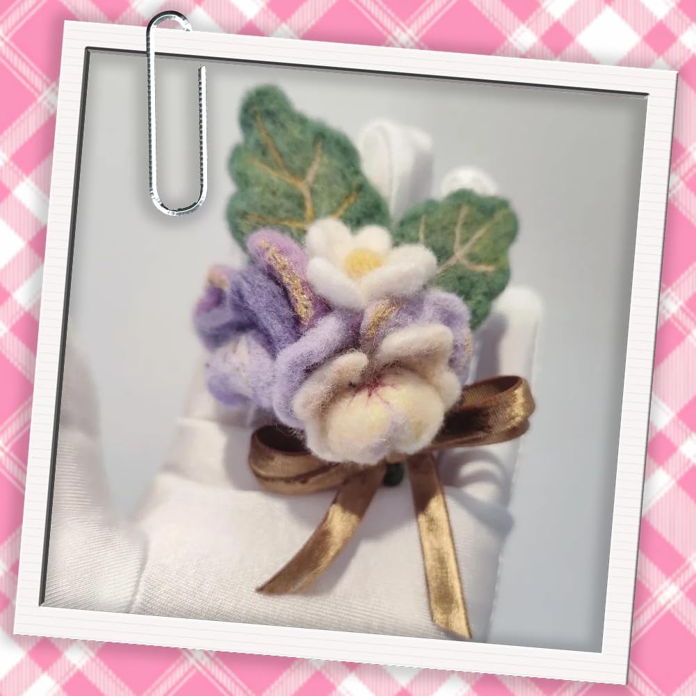 18Pcs 6 Colors Wool Roving Colors Needle Felting Yarn Bulk Pink Purple Flower Art Handcraft Spring Wet Felting Hand Spinning Wool for Beginners DIY Weaving Blending Craft Supplies Adults