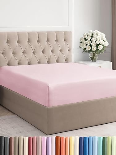 Miniatura 30 de King Fitted Bed Sheet - Bottom Single Fitted Sheet Only - Ultra-Soft Hotel Luxury Bedding w/ 8-16 Inch Deep Pockets - Breathable, Cooling & Wrinkle