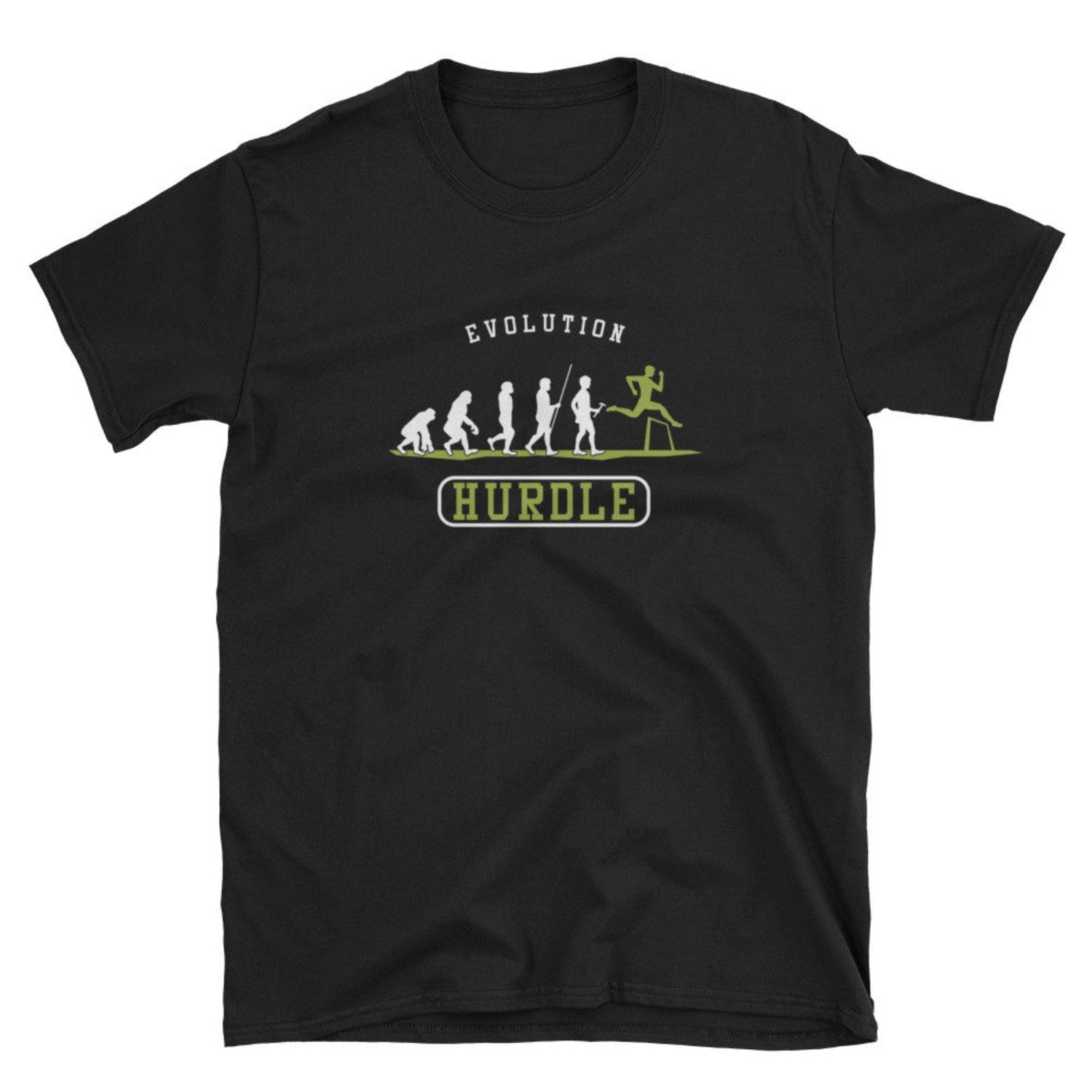 Hurdling Athlete Pipe Panel Jumping Sports Evolution Of Hurdle Hurdling Shirt Tee T Shirt -Size 3XL