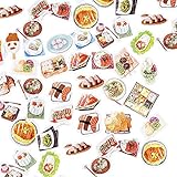 moin moin シール フレークシール | 本物 そっくり ！ 美味しそう 食べ物 グルメ | おにぎり かつ丼 お寿司 タイ焼き | 水彩 リアル | スケジュール 手帳 アルバム デコ 手紙 カレンダー | 92枚セット