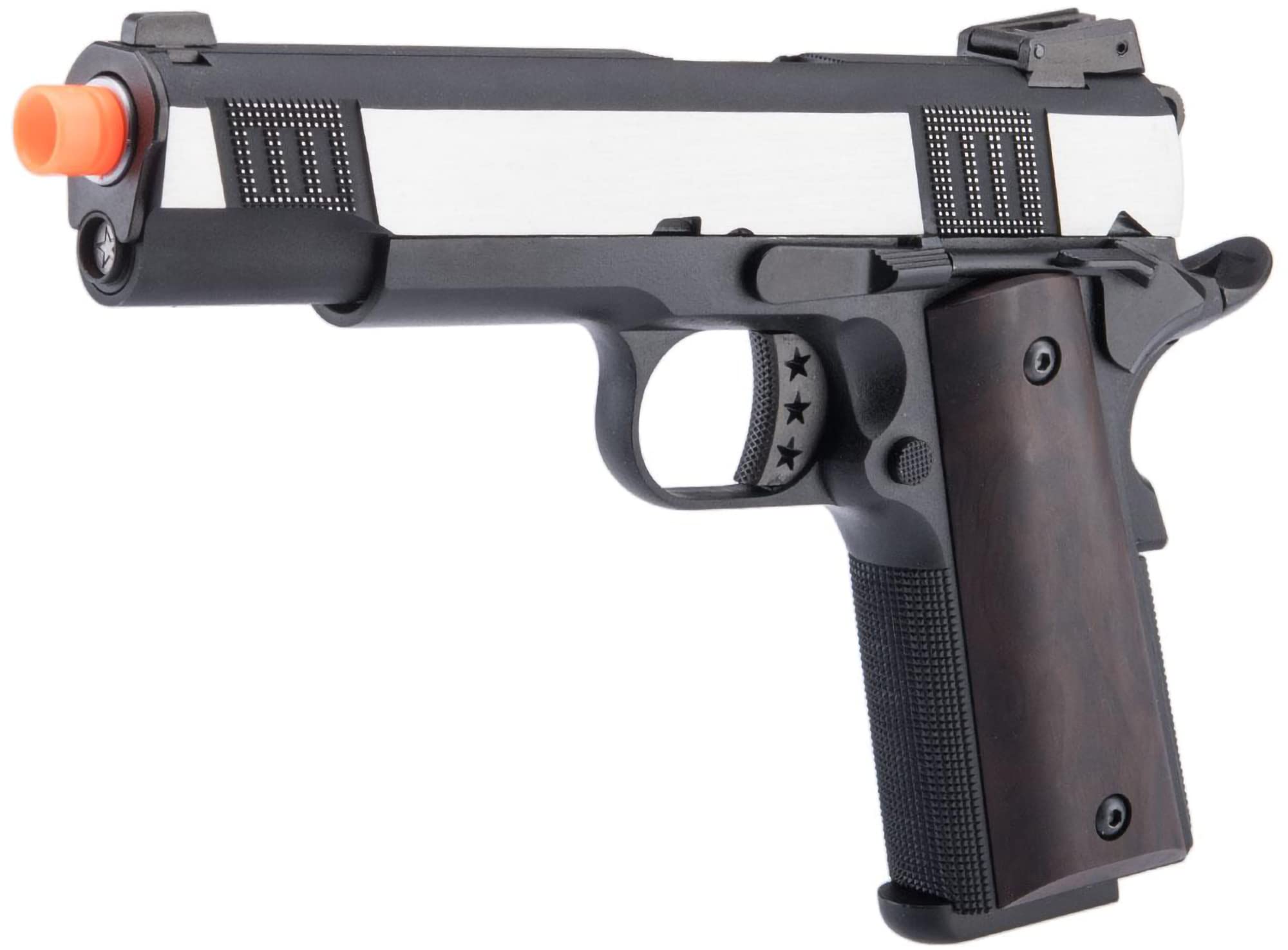 Evike Airsoft - AW Custom NE30 Tribe Series Airsoft 1911 GBB Airsoft Pistol (Color: Two-Tone)
