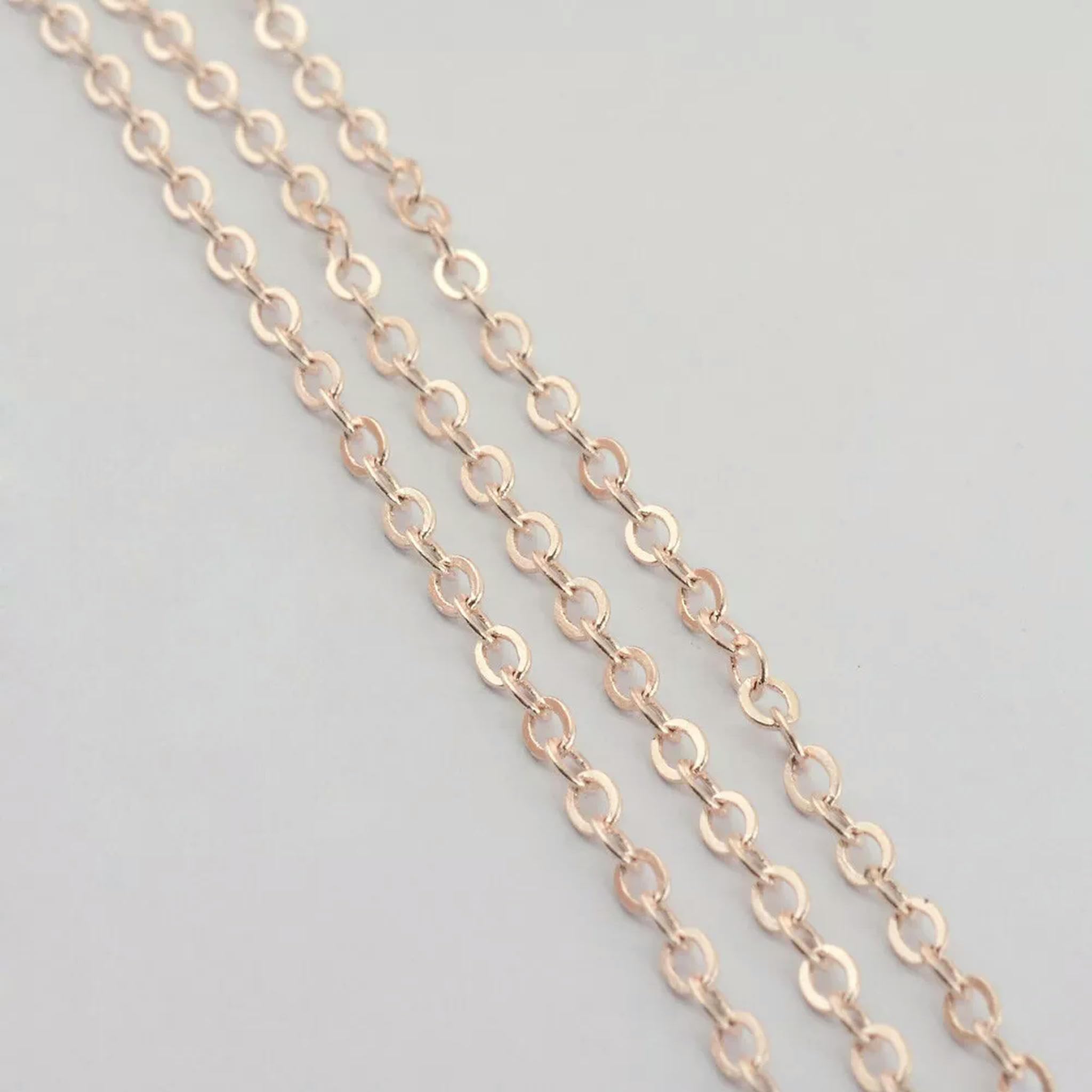 100m/rotolo Catene portacavi in ​​Oro Rosa Catene a Croce in Metallo Non saldate Accessori 3x2x0,6mm