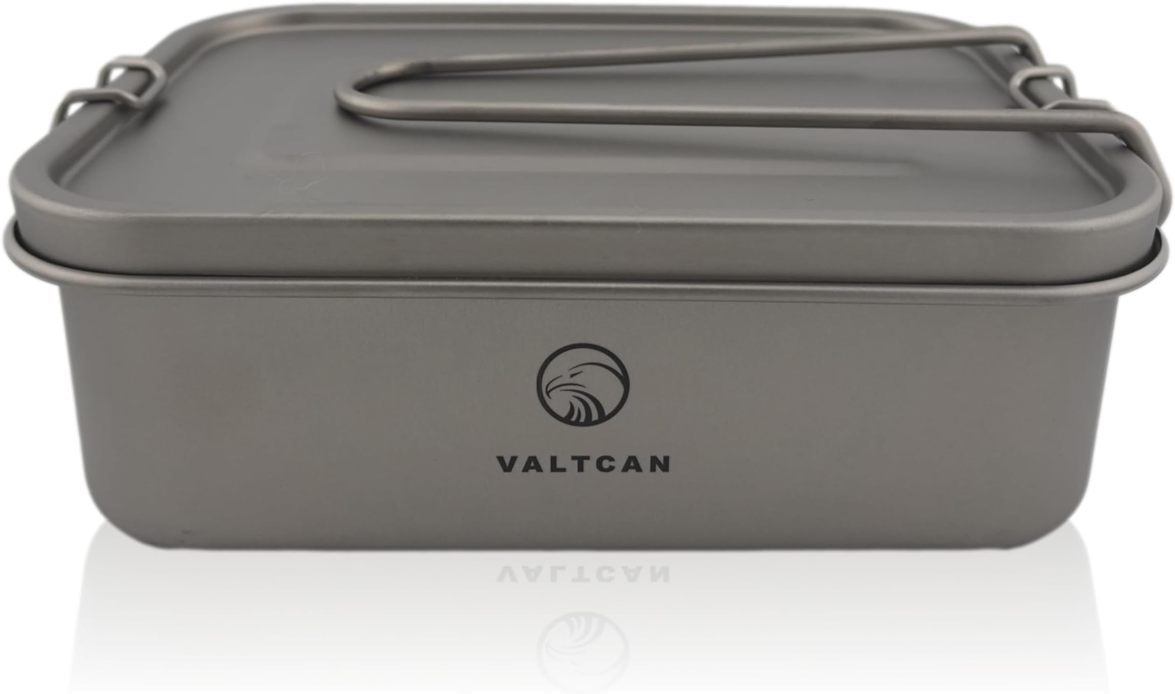 Titanium Camping Lunch Bento Box 1200ml with Airtight Lid Seal and Cover Folable Handle for Heating on Fire Camp Backpacking Container 40 oz
