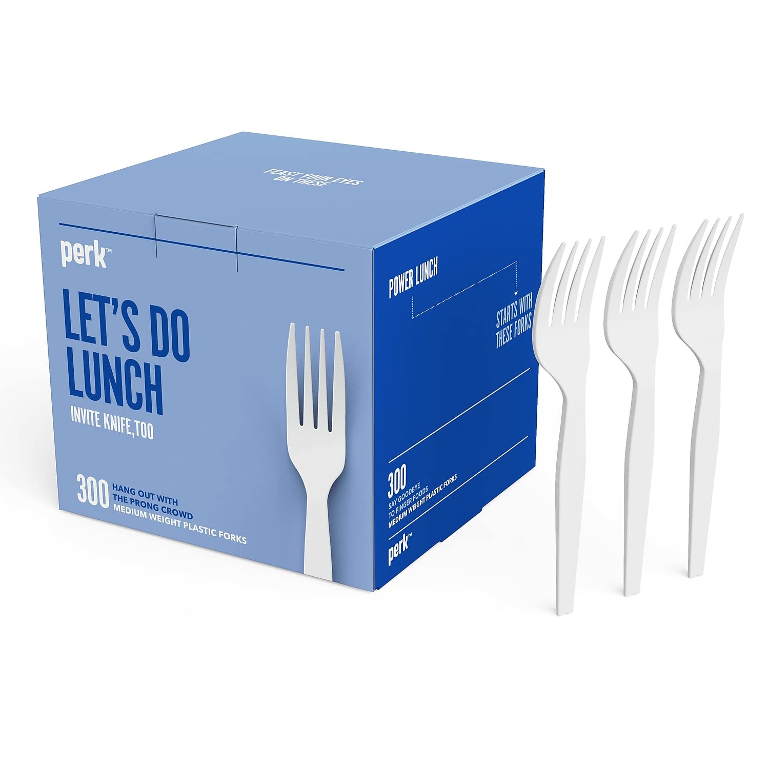 Staples Perk Polystyrene Fork, Medium-Weight, White, 600/Carton (PK58702/PK564VS)