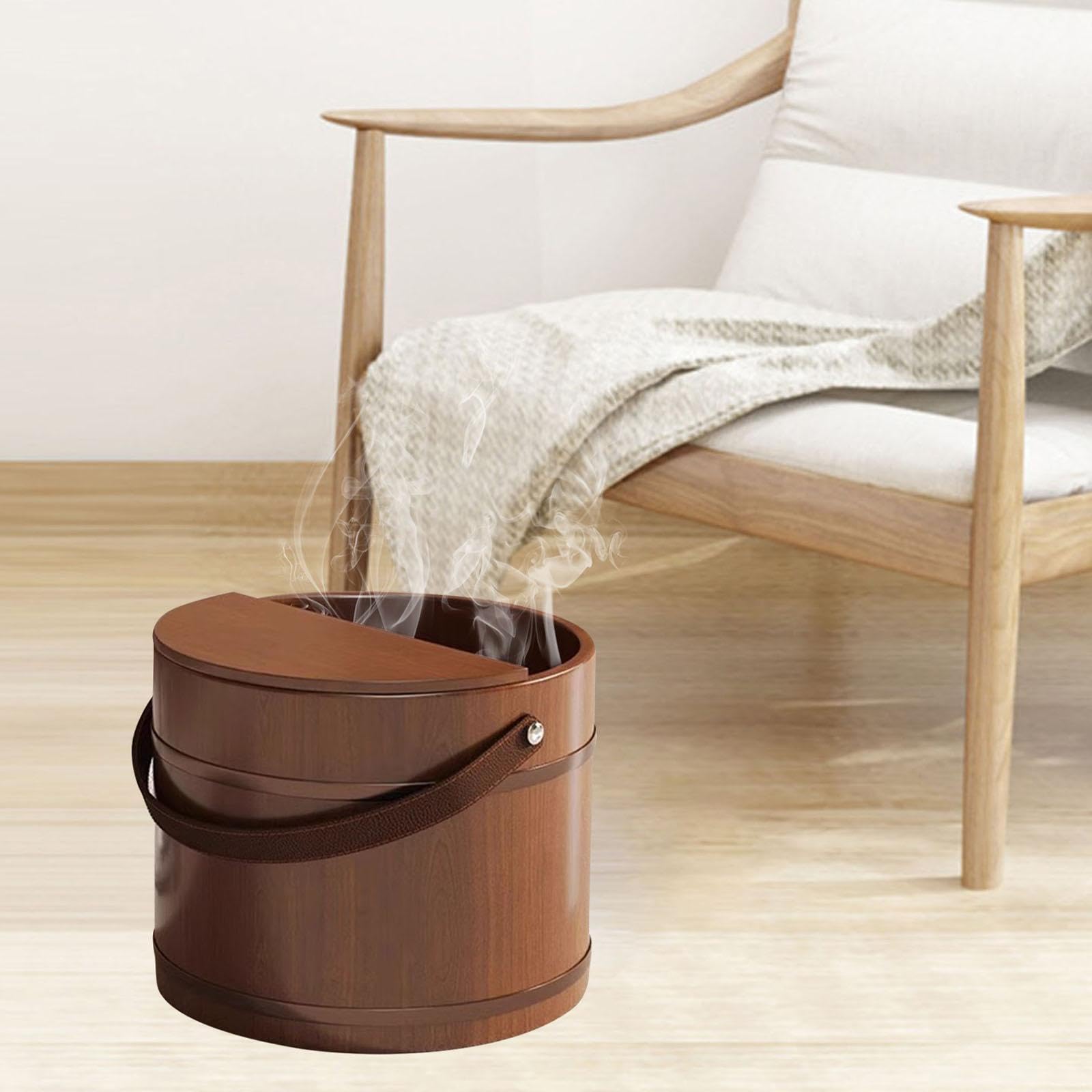 Holz Pediküre Fußbadewanne, Fußbad Eimer, um müde Füße zu Hause zu beruhigen, Spa Erlebnis im Badezimmer, Holz Pediküre Fußbadewanne