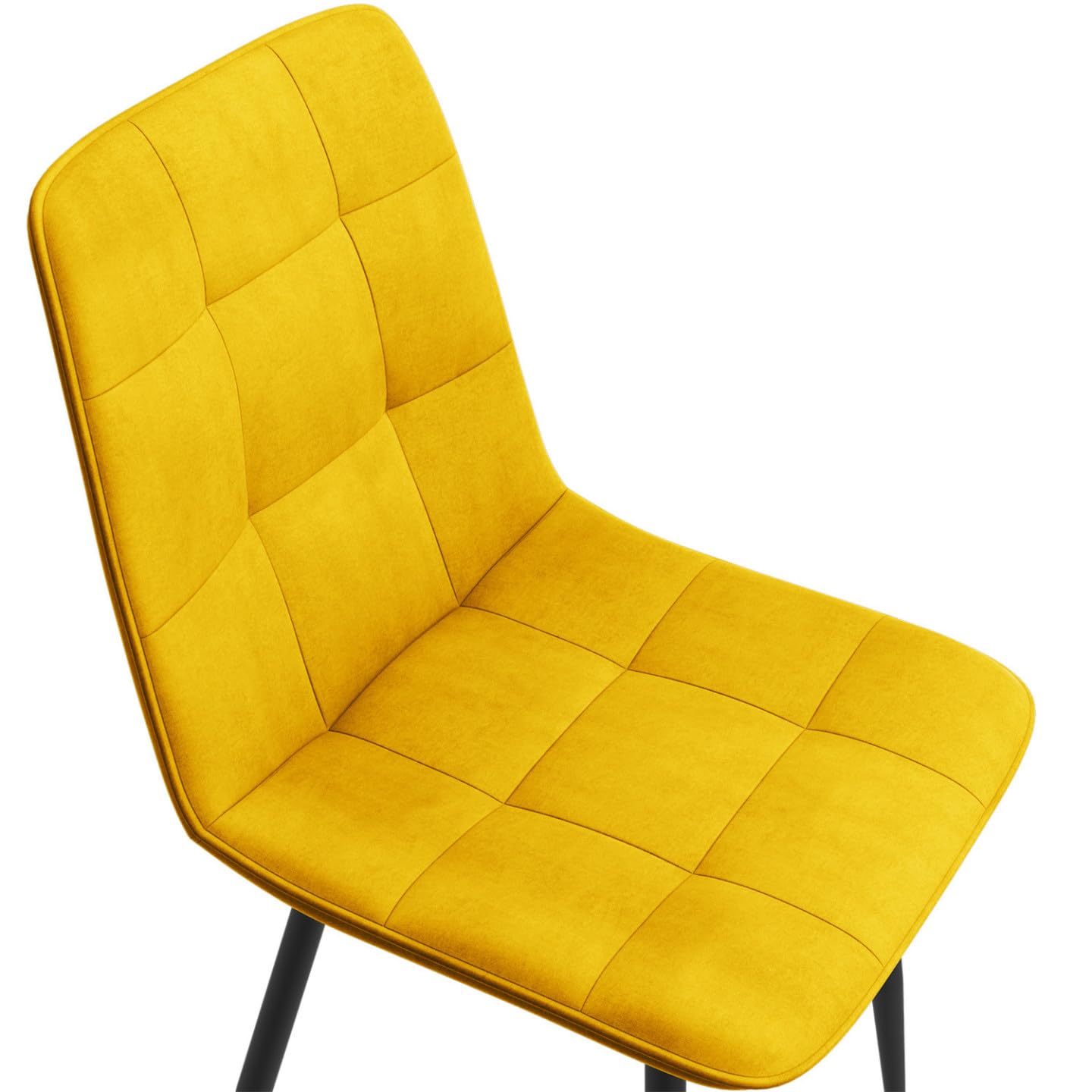 IDMarket - Juego de 4 sillas Mila de terciopelo Mix Color Azul, Gris Claro, Gris Oscuro, Amarillo