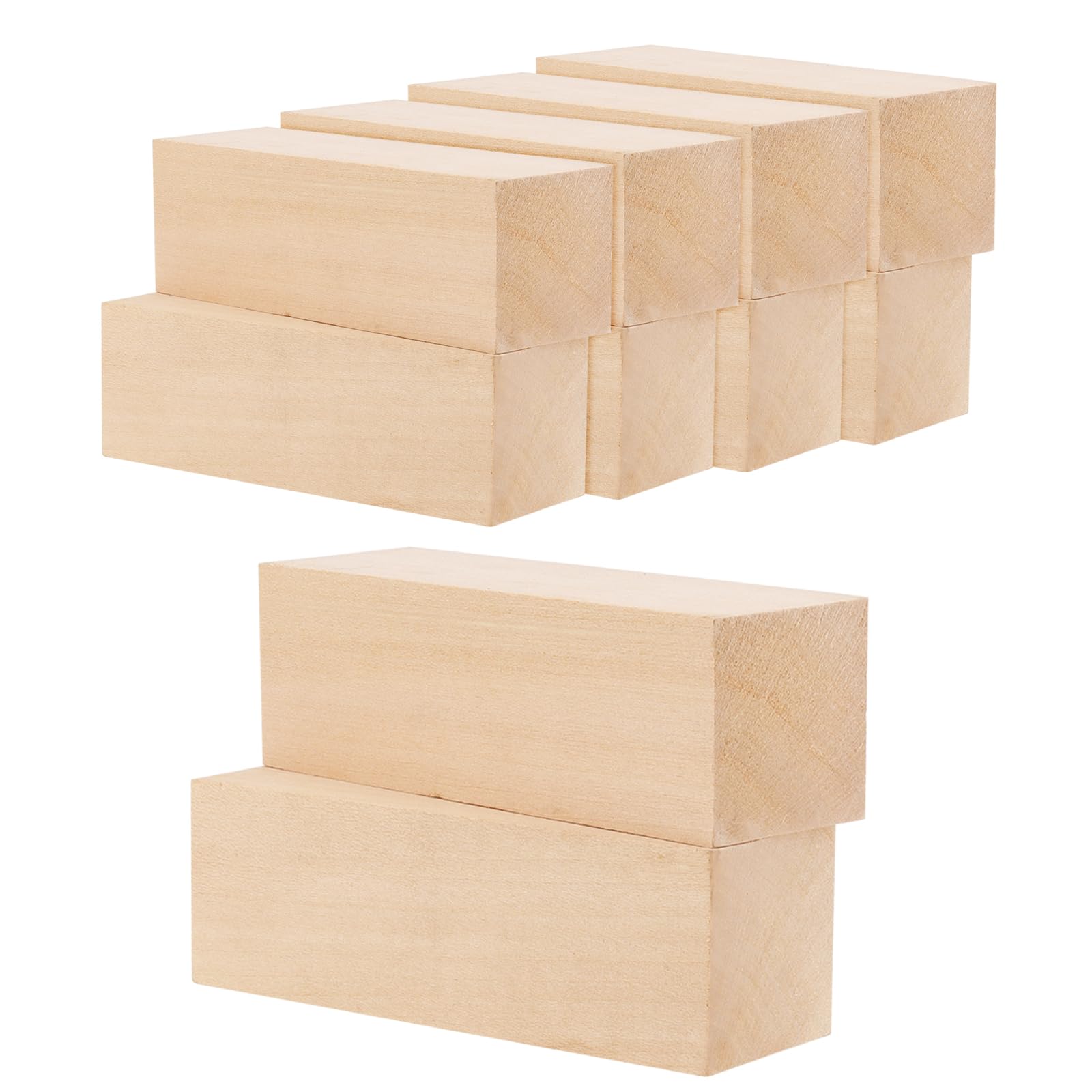 JOIKIT 10 PCS 15 x 5 x 5cm Basswood Carving Blocks, Rectangular Whittling Wooden Blocks for Carving