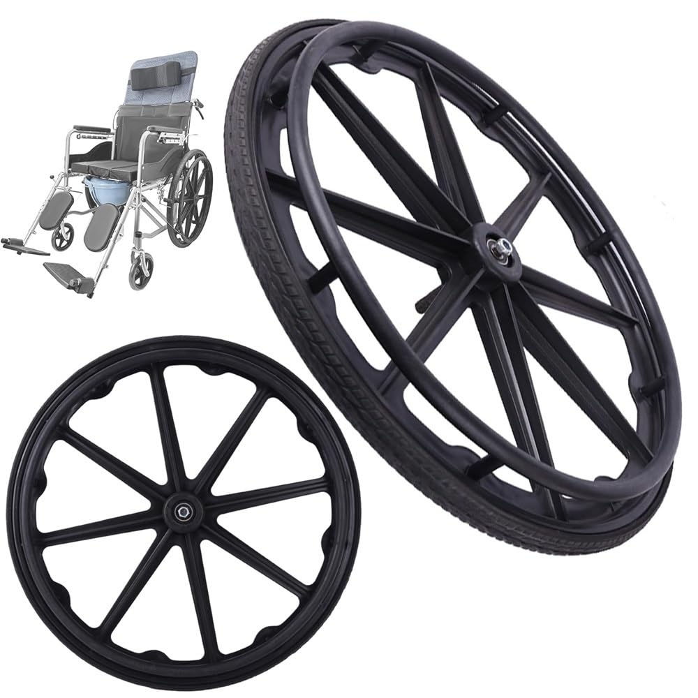 Ruedas Para Silla De Ruedas, Rueda Trasera Sólida De 24 Pulgadas, Repuesto Manual De Rueda Trasera Para Silla De Ruedas, Rodamiento: 12mm/1/2(24 * 1 3/8-2Pcs)