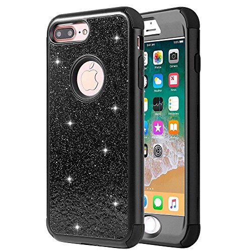 iPhone 8 Plus Case, iPhone 7 Plus Case, Anuck Heavy Duty iPhone 7 Plus Shockproof Protective Case [Sparkly Glitter Texture] Hybrid Armor Defender Cover Case for iPhone 7 Plus / 8 Plus 5.5