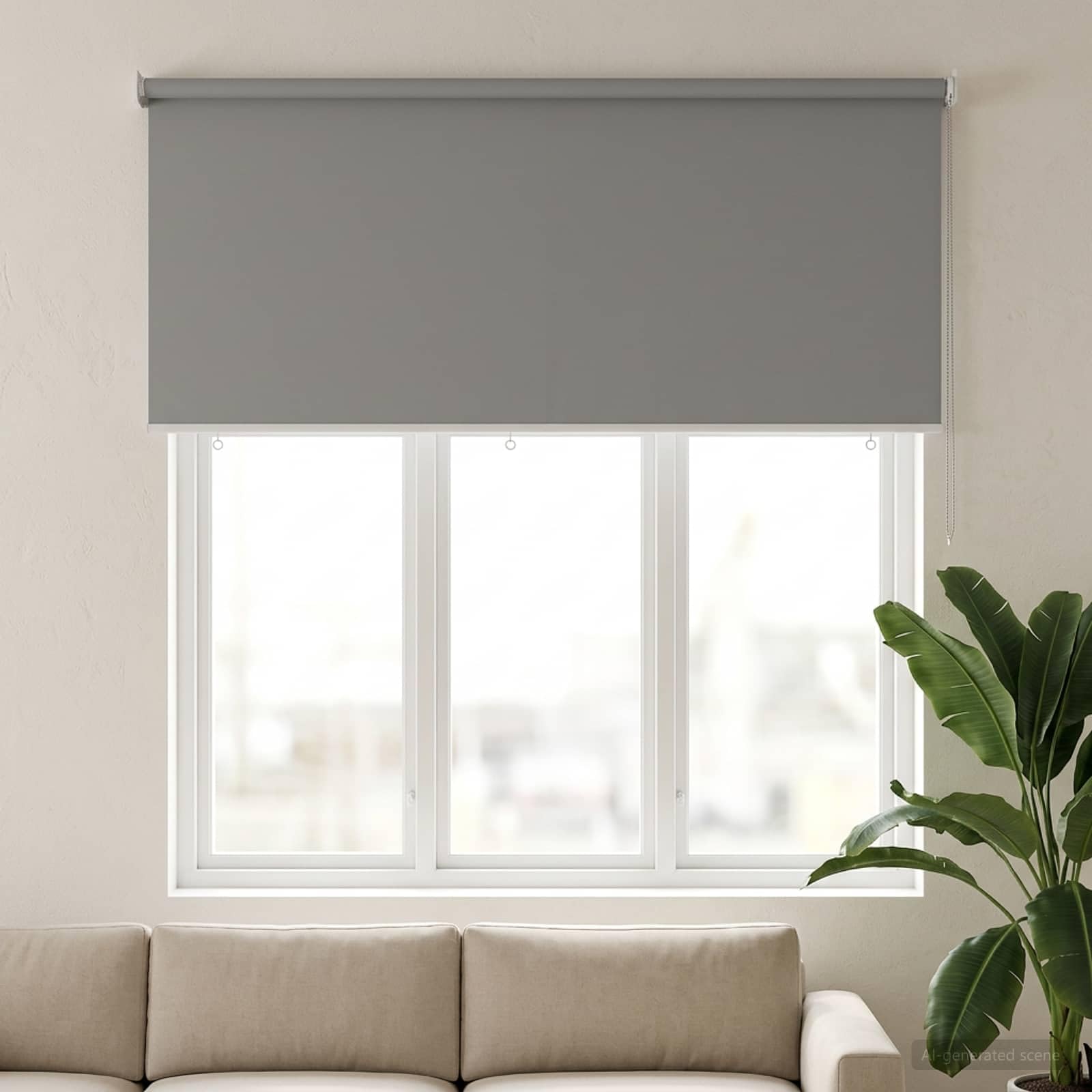 Tenda avvolgibile esterna grigio chiaro per finestra | Poliestere resistente, controllo termico, montaggio a parete o soffitto, protezione della privacy