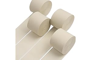 PartyWoo Retro White Crepe Paper Streamers for Decorations (328ft, 4 Rolls)